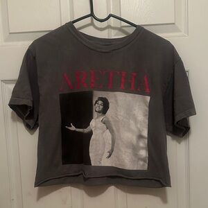 Forever 21 Charcoal Graphic Tee with Red Accents